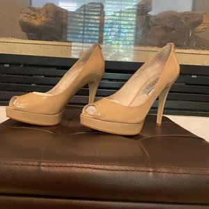 Michael Kors Nude Patent Peep Toe Heels Platform